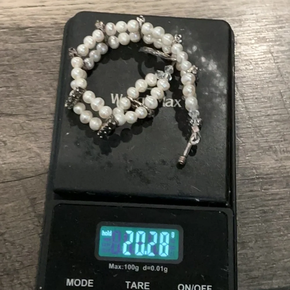 Lot 4 Elegant crystal & Pearl and lepidolite Stone Bracelet Set